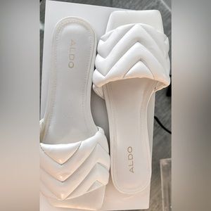 Aldo White Slide Sandals - Size 8